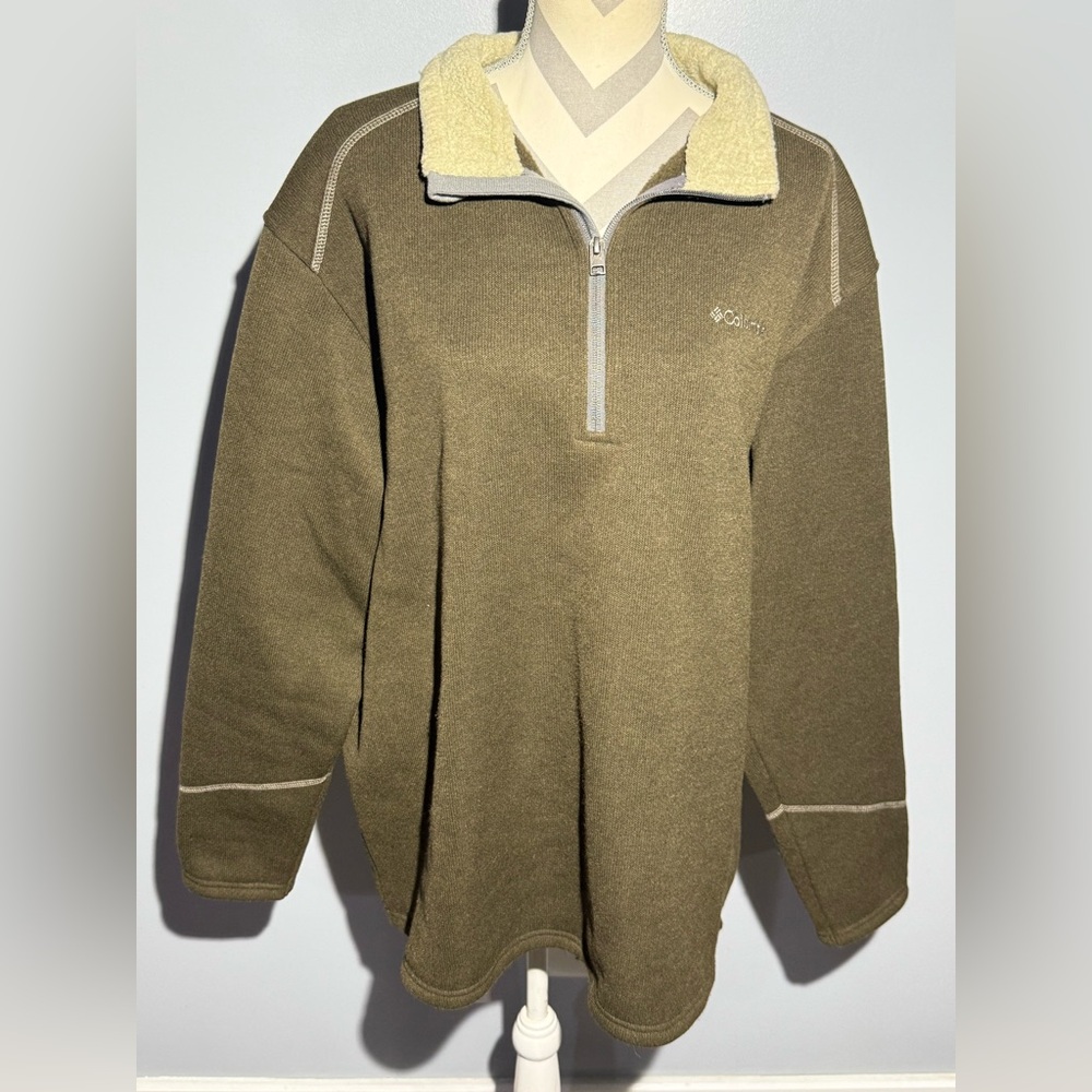 Columbia Men's Khaki Zip-Up Sweater